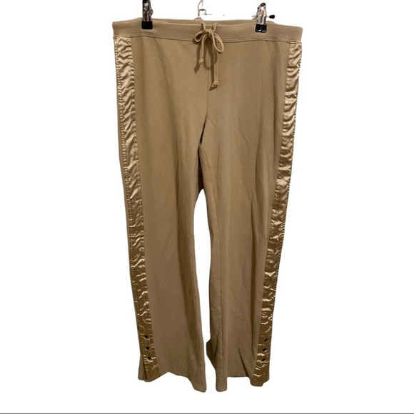 TeeCo Draw String Tan Sweat pants with side buttons on leg - Picture 1 of 7